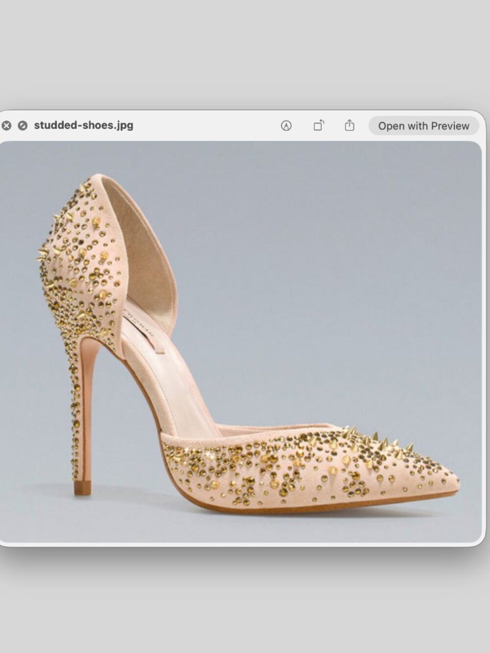 Zara Woman Collection heels with gold spikes vamp studded